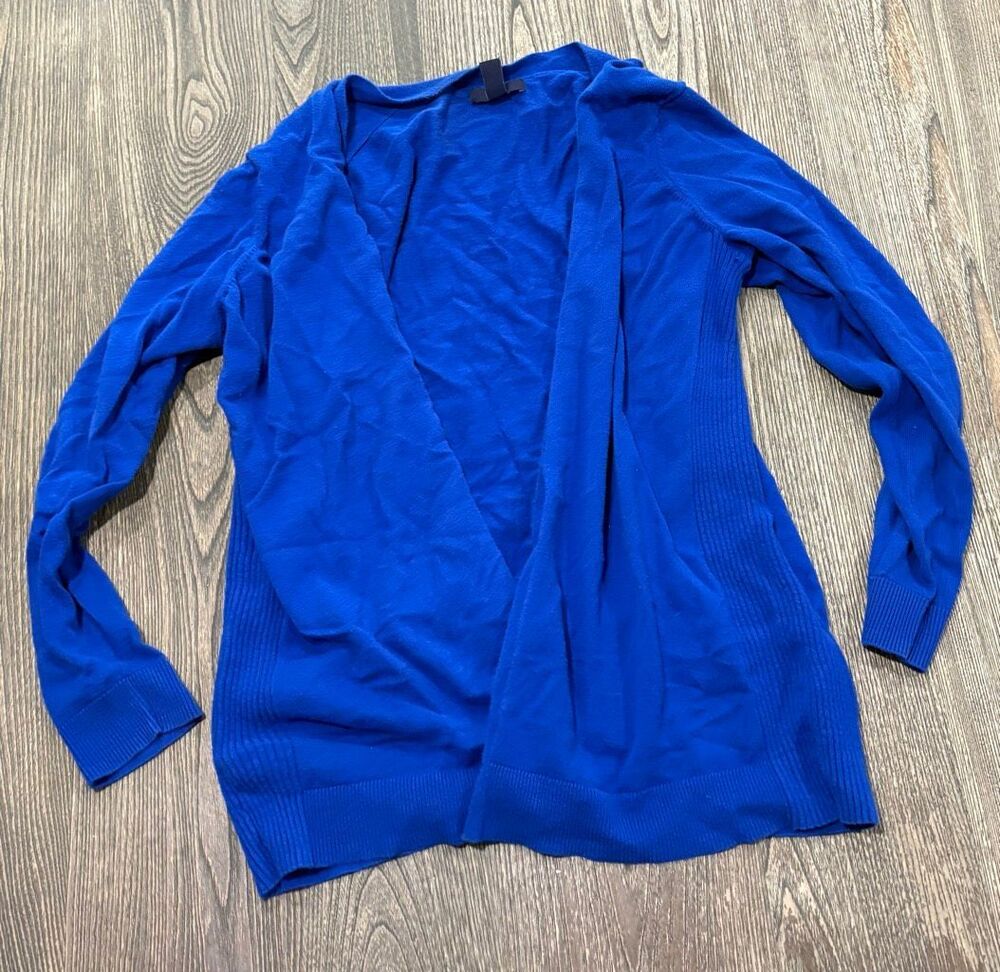 Gap Women's Knit Long Sleeve Open-Front Cardigan Sweater Royal Blue Size Large